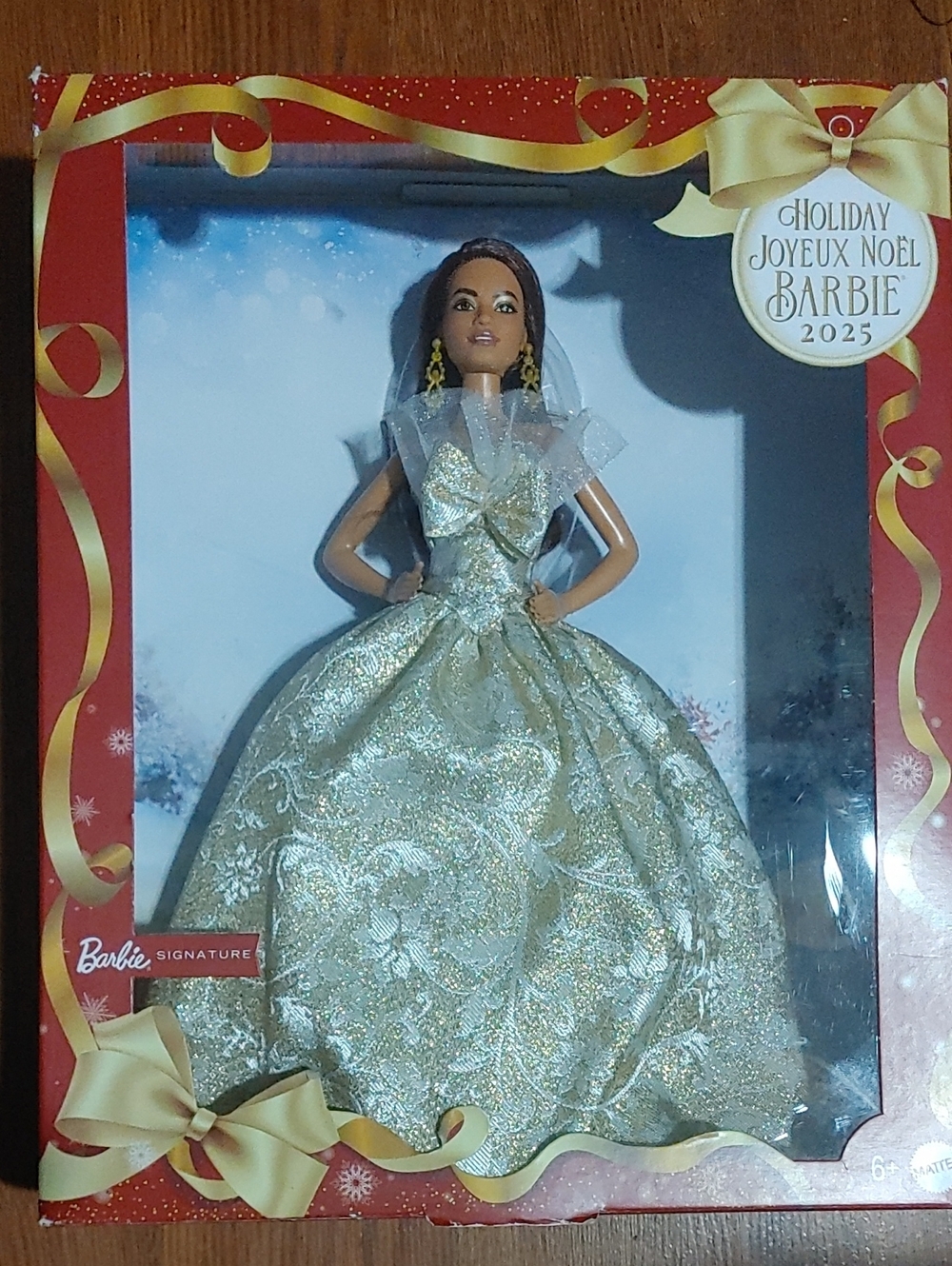 Signature Holiday Joyeux Noël 2025 Gold Sparkle Dress Barbie